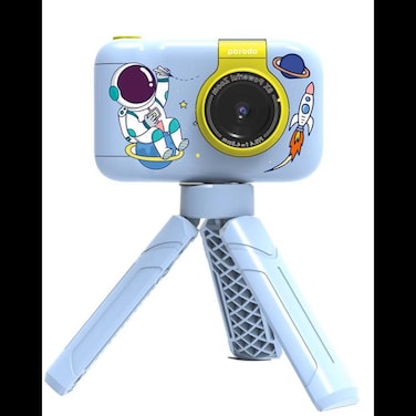 كاميرا بورودو لايف ستايل الرقمية للأطفال مع قاعدة ترايبود، دقة 12 ميجابكسل (مقاسة 48 ميجابكسل)، فيديو 1080P، شاشة واسعة 2.4 بوصة، عدسة قابلة للدوران 180°، 5 فلاتر لونية، 4 ساعات عمر البطارية، أزرق

