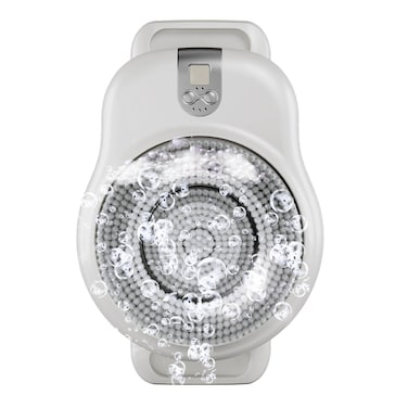 Porodo Lifestyle Wall Mounted Electric Back Scrub, 2600mAh Battery, IPX7 Waterproof, 22.5W Power, High-Frequency Vibration, Interchangeable Brush Heads, White
