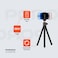 Porodo Flexible Tripod Stand with 360&deg; Panoramic Ball-Head, 390mm Extended Height, 1/4&quot; Camera Mount Screw, ABS + Rubber Material, 2kg Load Capacity, Non-Slip Grip
