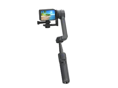 Porodo 2-Axis Gimbal Stabilizer, 500mAh Battery, 8 Hours Working Time, Bluetooth 5.3, Type-C Charging, 39.6cm Extension Rod, 3 Light Modes, FPV Mode, Anti-Shake Technology, Black
