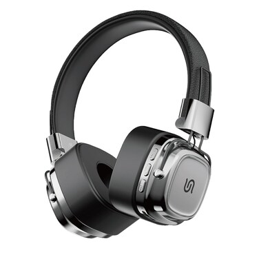 Porodo Soundtec Vintage Wireless ENC Headphone, 12H Playtime at 70% Volume, 350mAh Battery, Bluetooth V5.3+EDR, 10M Transmission Distance, 32Ω Speaker Impedance, 13H Talk Time, Black/Silver
