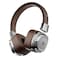 Porodo Soundtec Vintage Wireless ENC Headphone, 12H Playtime at 70% Volume, 350mAh Battery, Bluetooth V5.3+EDR, 10M Transmission Distance, 32Ω Speaker Impedance, 13H Talk Time, Brown/Silver
