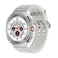 Porodo Amoled 1.43" Smart Watch Silver Dial with 34mm White Ocean Band, IP68 Water Resistance, Up to 7 Days Working Time, 400mAh Battery Capacity, Stylish Silver Finish
