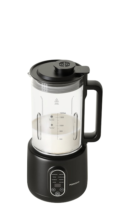 صانع حليب المكسرات بورودو لايف ستايل سعة 1.5 لتر طاقة تسخين 600 وات طاقة خلط 400 وات شفرات بزاوية متعددة خلط بنظامين وظيفة تنظيف ذاتي وظيفة الحفاظ على الحرارة قابس 3 دبابيس المملكة المتحدة أسود
