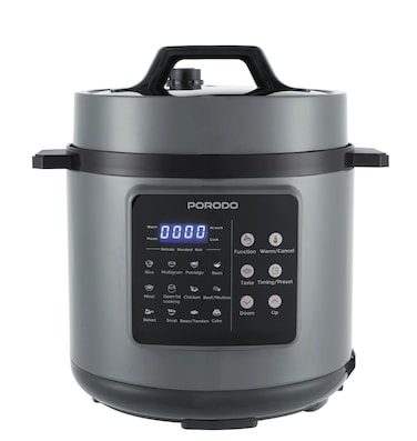 Porodo Lifestyle 1300W Multi-Cuisine Pressure Cooker, 6L Capacity, One-Touch Control, 12 Presets, LED Display, Autopilot Cooking, UK 3-Pin Plug - Black