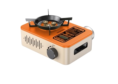 Porodo Lifestyle Portable Outdoor Stove, 3200W Heat Load, Butane Gas (&ge;95% Butane), Multi-Level Flame Control, Instant Ignition, 230g/h Consumption, Wind Protection, 1.44kg Weight, Carry Bag Included
