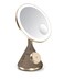 Porodo LED Makeup Mirror, Compatible With MagSafe, Up to 30M Bluetooth Transmission Distance, 15W Max Wireless Output, 3Color Temperature, 5W Speaker Output, Type-C In/Out (Gold)
