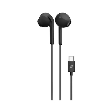 Porodo Soundtec Stereo Earphones, TPE + Metal + ABS Material, Type-C Connection, 1.2m Cable Length, High-Clarity Mic, Crisp Audio - Black
