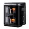 Porodo Lifestyle Double Stack Air Fryer, 2800W Rated Power, Info Display &amp; Touch Panel, 11L Capacity, UK 3-Pin, Up to 60min Timer, 12 Presets - Black