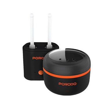 Porodo Lifestyle Wax Warming Hair Removal Kit, 50g Wax Beans, Double Pot Nostril Wax Heater, USB Type-C Charging, Mini Wax Warmer, Post Wax Wipes, Wooden Spatulas, Plastic Wax Sticks, Black
