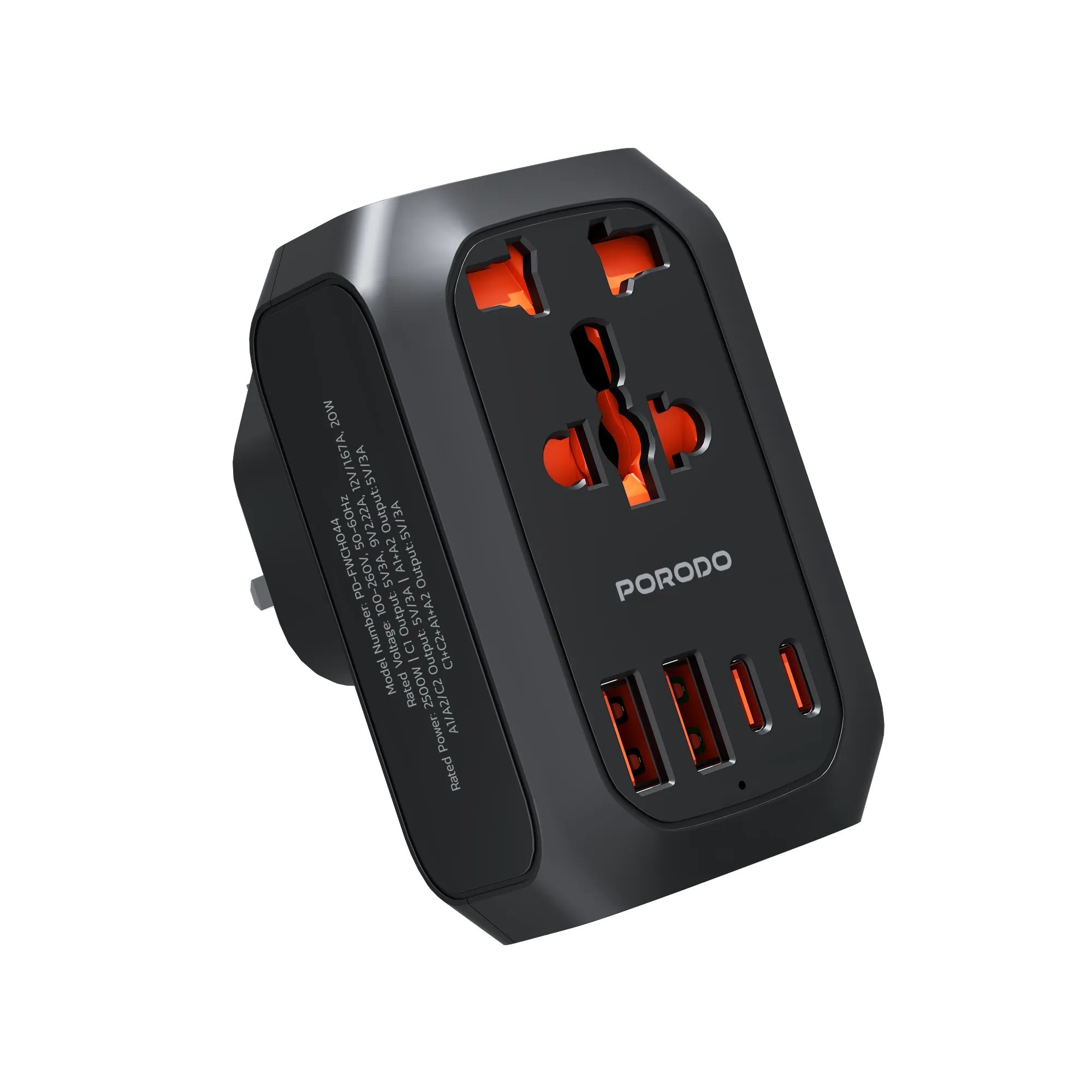 Output Universal Buy Porodo Universal AC Adapter, Multi-Device Charging, 2500W Power, PD ...