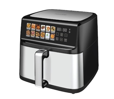 Porodo Lifestyle Large Capacity Air Fryer, Rated Frequency 50-60Hz, Dual Heating Technology, Voltage 220-240V, Temperature 60-200&deg;C, Power 2200W, Automatic Shut-Off, Capacity 11L, Black