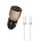 Porodo 95W Transparent Car Charger   QC 30W, Zinc Alloy + PC, Universal Compatibility, 12-24V Input, USB-C 65W &amp; USB-A 30W Outputs, Includes Lightning Cable - Desert Titanium
