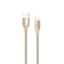 Porodo USB-A to USB-C LED Light Cable 1.2M, 480Mbps Transfer Speed, 2.4A Current, Fast Charging &amp; Data Transfer, Durable Braided Wire, LED Indicator for Power Status, Long-Term Use Design - Gold
