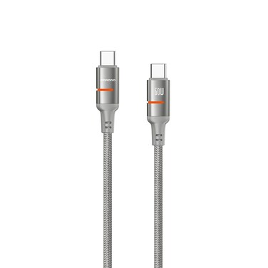 Porodo USB-C To USB-C LED Light Cable 1.2M, 60W Power Delivery Fast Charging, Data Transfer, Safe &amp; Reliable, Durable Braided Wire, Universal Compatibility for USB-C Devices
