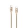 Porodo USB-C to USB-C LED Light Cable 1.2M, 480Mbps Transfer Speed, 60W Power Delivery Fast Charging, Data Transfer, Durable Braided Wire, LED Indicator for Power Status - Gold
