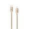 Porodo USB-C to Lightning LED Light Cable with 30W Power Delivery, 480Mbps Transfer Speed, 1.2m Cable Length, Fast Charging &amp; Data Transfer, Braided Wire - Gold
