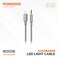 Porodo AUX to Lightning LED Light Cable 1.2M, Plug &amp; Play Functionality, Tangle-Free Braided Design, Universal Compatibility for Lightning Devices, Easy AUX Audio Connection