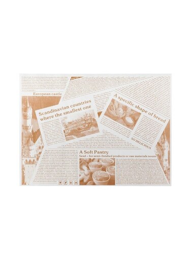 Gastronomia 15 x 11 Inch Deli Papers, 200 Newsprint Sandwich Wrapping Papers - Greaseproof, Microwave-Safe, Sepia-Tinted Paper Food Basket Liners, For Restaurants Or Barbecues
