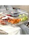 Ice Chilled Divided Serving Tray with Lid and handle Crystal Clear Large Fruit Ice Serving Tray for Outdoor Picnic Travel beach - Ice Chilled Party Platter for Fruits Vegetables Appetizers Salad