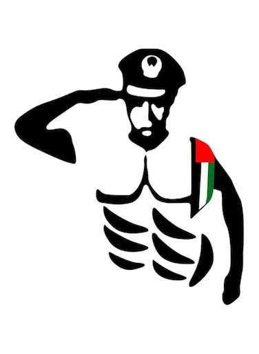 Spoil Your Wall UAE Army Salute Car Sticker   Front Grille, Rear Trunk, Vehicel Body, Bumper   Waterproof Vinyl Car Decals     Size: 10x11cm Color Black