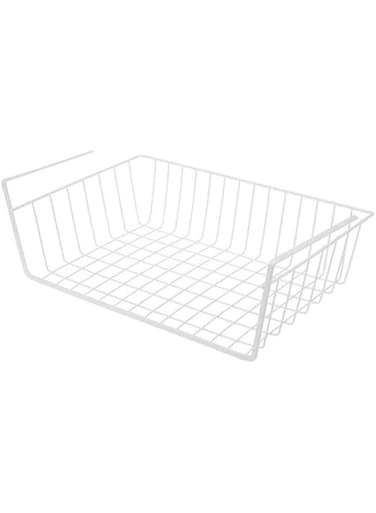 Dubai Gallery Metal Cabinet Desk Hanging Mesh Basket (White)