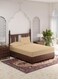 Linen Queen Plain Fitted Elastic Bedsheet with 2 Pillow Cases 180 x 200 Cm (Beige)