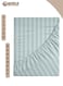 Pastel Green Striped Microfiber Fitted Bedsheet with Deep Pocket for a Snug Fit, Breathable, Machine Washable for Optimal Protection, Available in King, Queen and Single Sizes, Without Pillow Cover
