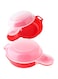 2 Sets Microwave Egg Cooker,1 Minute Fast Egg Hamburg Omelet Maker Kitchen Cooking Tool,Red and Clear