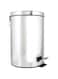 ECVV Stainless Steel Plain Pedal Dustbin, Garbage Bin with Removable Bucket Round Shape, Silver Color use for, Home, Kitchen, Office -12 Liter