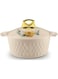 ASIAN Casserole Hotpot, Stainless Steel insulated Hot Pot, Food Warmer, Keeps Food Warm for Hours - Diamond Beige (2500 ML)