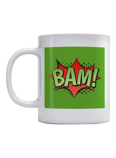Bam Printed Mug White/Green/Red