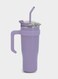 40oz Insulated Stainless Steel Tumbler with Handle, Travel Coffee Mug with Straw and Lid (LIGHT PINK)