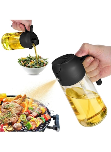 2Pcs Oil Sprayers &amp; Dispensers Food Grade Spray Bottle for Kitchen Cooking, for BBQ Salad Baking Steak Air Fryer Grilling Roasting Black