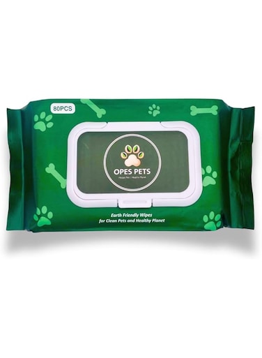 OPES PETS Pet Grooming Wipes, Suitable for Sensitive Skins, Alcohol &amp; Fragrance Free, 80 Count