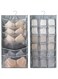 DELFINO Dual-Sided Hanging Closet Organizer for Underwear, Stocking, Bra and Sock, Mesh Pockets with Metal Hanger, Closet Hanging Organizer with Mesh Pockets