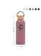 Insulated Water Bottle 750ML Leak Proof Thermos Water Bottle with Bamboo Lid and silicon Ring Reusable Insulated Stainless Steel Water Bottle, 25oz Mate Brownish Pink