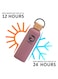 Insulated Water Bottle 750ML Leak Proof Thermos Water Bottle with Bamboo Lid and silicon Ring Reusable Insulated Stainless Steel Water Bottle, 25oz Mate Brownish Pink