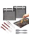 BBQ Grill Mesh Bag Set With Oil Brush and Barbecue Tool Set, Bbq Mat Non-Stick PTFE Cooking Surface for Meat, Vegetables, Fish, and Cookies, Heavy Duty for Charcoal, Gas, or Oven