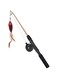 Sorandy Interactive Cat Teaser Wand Toys Retractable Fishing Pole Funny Cat Stick Playing Toy Pet Companion Cattraction Toys with Dangler for Indoor Cats Kitten Play Chase Exercise