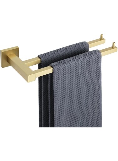 Alise Double Towel Ring for Bathroom,Hand Towel Bars Wall Mount Towel Hanger Rail Towel Holder,GKL8810D-G SUS304 Stainless Steel Brushed Gold