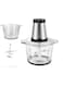 XTECH 500W Powerful Electric Food Processor &amp; Vegetable Chopper, Meat Grinder with 2L Glass Bowl, 2 Speed Modes Electric Food Chop, Meat Blender Food Chopper for Meat, Vegetables, Fruits and Nuts