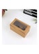 12-Piece 2-Cavities Kraft Paper Cupcake Box With Inserts Brown/Clear 16cm