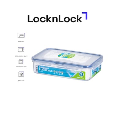 LocknLock 800ml Rectangular Airtight Food Container &ndash; BPA-Free, Microwave, Freezer, and Dishwasher Safe
