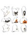 Cookie Cutters Set,9 Piece Stainless Steel Metal Party Cookie Cutters Shapes - Pumpkin, Ghosts, Bat, Black Cat, Witch's Hat, Skull, Coffin, 1, Silver