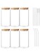 500ml Cocktail Glasses with Lid,Straw,Glass Storage Jar-Pack of 6 Reusable Drinking Glasses for Iced Coffee, Beer, Bubble Tea, Smoothies &amp; Cocktails - Stylish Glass Jars with Lids for Home &amp; Party Use