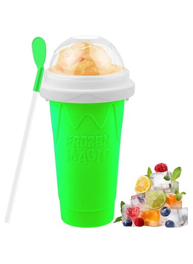 Slushie Maker Cup - DIY Magic Slushy Maker Squeeze Cup, Portable Smoothie Squeeze Cup for Juices, Milk and Ice Cream Make, Double Layer Squeeze Slushy Maker Cup, Birthday Gifts for Family (tea)