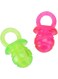 Jiawu Dog Pacifier Chew Toy, 2Pcs Pet Puppy Molar Chewing Teeth Cleaning Toy with Built-in Sounder for Small Medium Dogs (Red+Green)