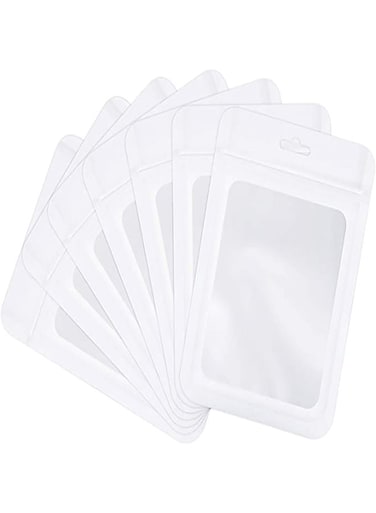 50-Piece Resealable Food Storage Bag White 7x10cm