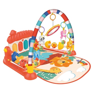 Huanger - Piano Fitness Gym Rack With Playing Toys - Red